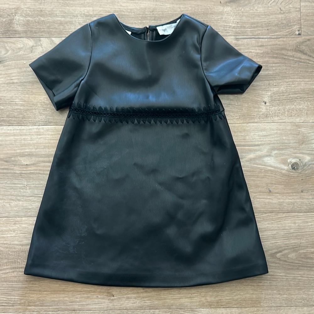 Zara girl black leather dress size 12–18 months